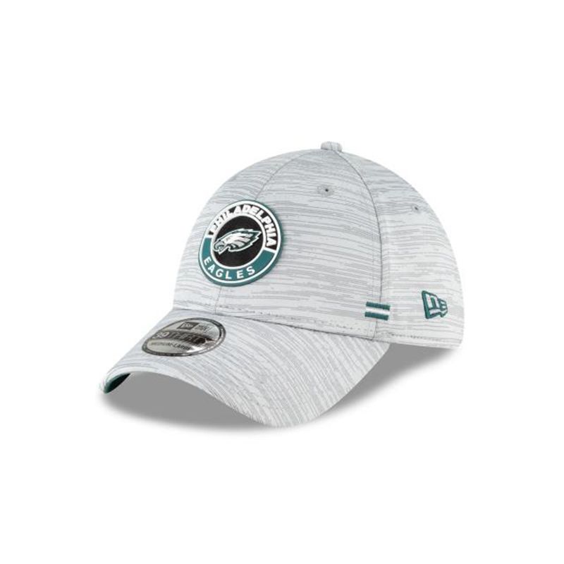 NFL Philadelphia Eagles Official Fall Sideline 39Thirty Stretch Fit (BAR2210) - Grey New Era Caps